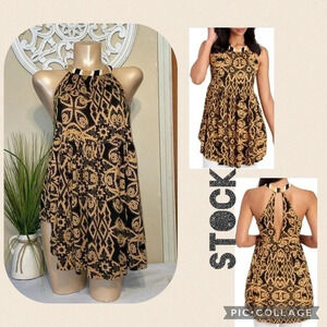 Free people women’s Small top shirt tank tunic shirt Mimi medallion halter black